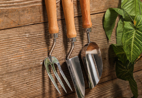 Three-Piece Stainless Steel Gardening Tool Set