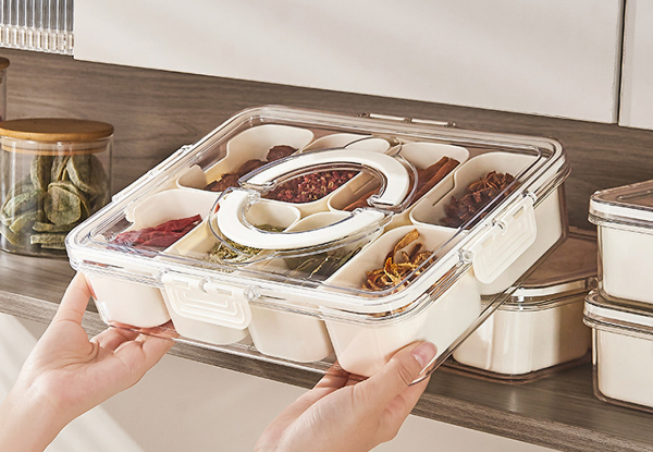 Snackle Box Divided Serving Tray with Lid - Available in Two Styles & Option for Two