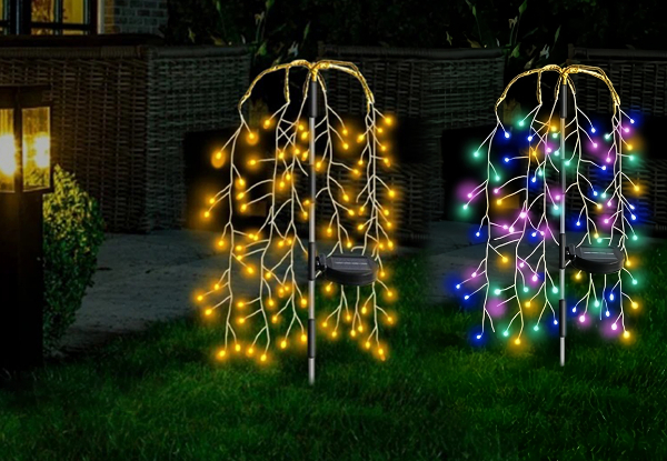 Solar Firecracker Fireworks Stake Light - Available in Two Colours, Two Sizes & Option for Two & Four-Pack