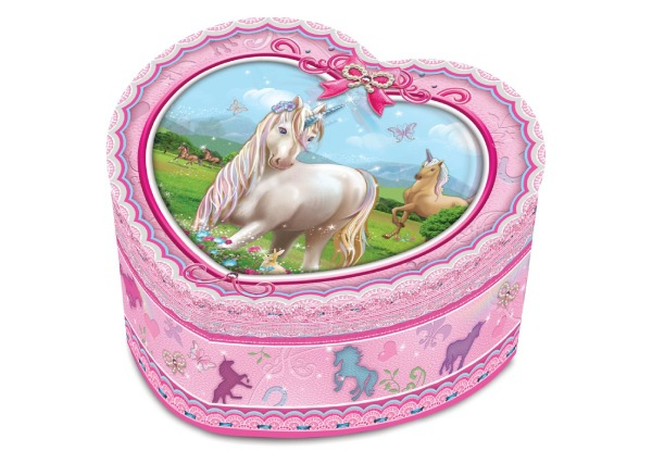 Peco Unicorn Heart Shape Musical Jewellery Box
