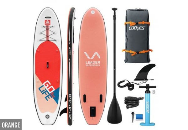 Inflatable Stand-Up Paddle Board with Backpack Leash Pump - Four Styles Available