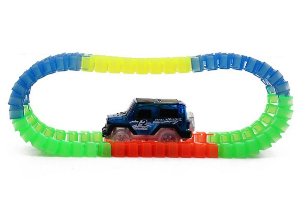 125pc Flexible Glow In The Dark Car Race Track Set - Option for Two