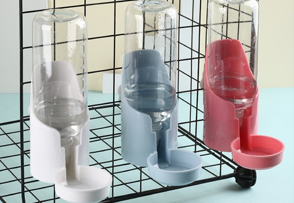 500ml Pet Hanging Water Bottle - Three Colours & Option for Two Available