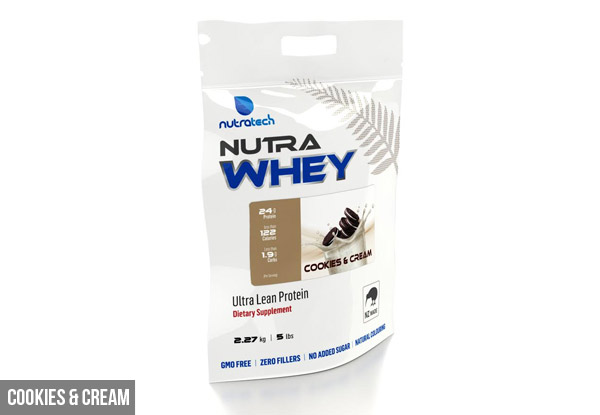 2.27kg Bag of NutraWhey Supplement with Bonus Shaker - Available in Seven Flavours with Free Metro Shipping