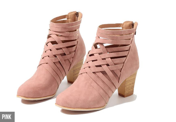 Cross Strap Cage Ankle Boots with Free Delivery