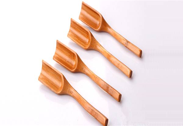 Four-Piece Bamboo Tea Spoon Set