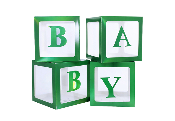 Four-Piece Clear Christmas Balloon Boxes Set with 26 Letters from A to Z  - Three Colours Available & Option for Two-Pack
