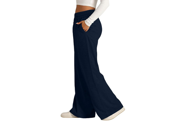 Women's Wide Leg Sweatpants with Pockets - Available in Four Colours & Five Sizes