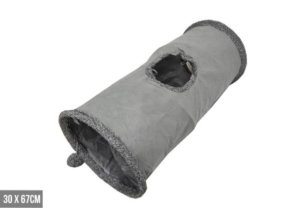 Collapsible Suede Pet Cat Tunnel - Two Sizes Available