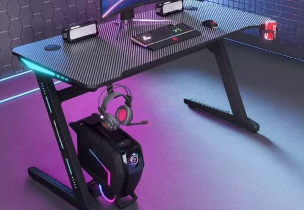 Gaming Computer Desk with LED Light