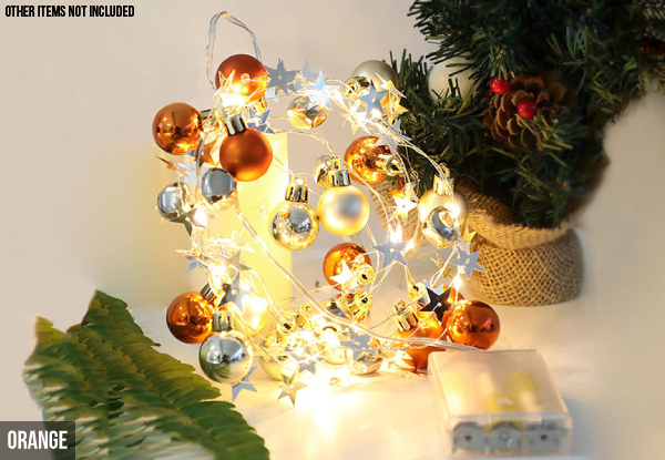 20-LED Battery-Operated Jingle Bell with Ball Decor String Light - Two Colours Available with Free Delivery