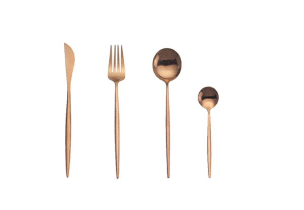 Two Sets of Rose Gold Tableware Cutlery