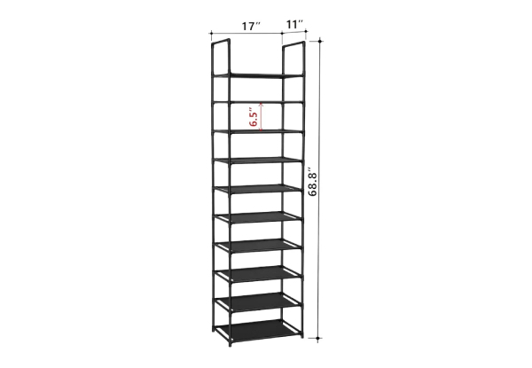 10-Tier Tall Shoe Rack Storage Shelf