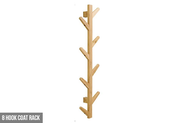 Bamboo Wall-Mounted Coat Rack