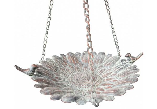 Metal Flower Hanging Bird Feeder