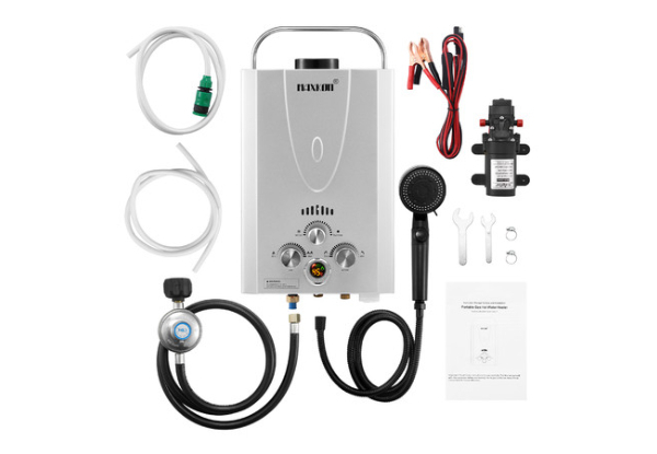 Nine-in-One 10L Maxkon Gas Water Heater with Pump - Two Colours Available