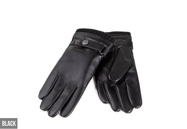 Mens Silver Stud Tab Glove Touch Screen - Two Colours & Four Sizes Available