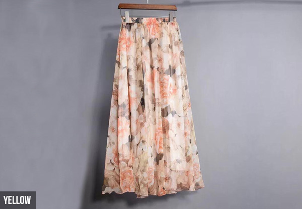 Maxi Floral Chiffon Skirt