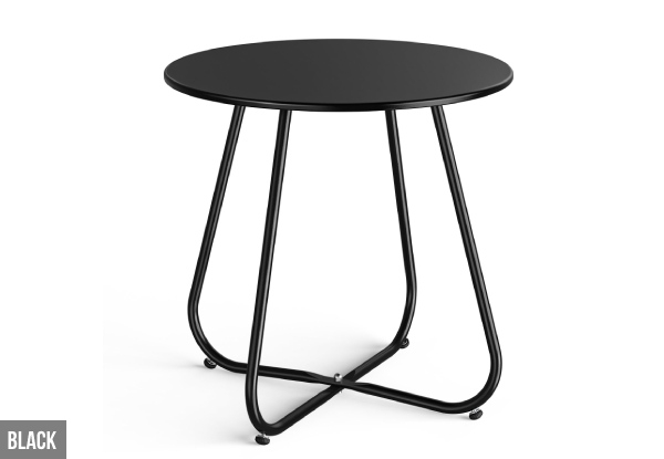 Steel Frame Round Side Coffee Table - Two Colours Available