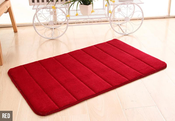 Two-Pack of Memory Foam Bathroom Floor Bath Mats - Five Colours Available