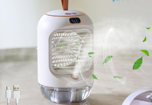 Rechargeable Three-Speed Mini Air Conditioner with Night Light - Three Colours Available