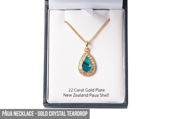 Paua Gold Jewellery Range - Seven Options Available