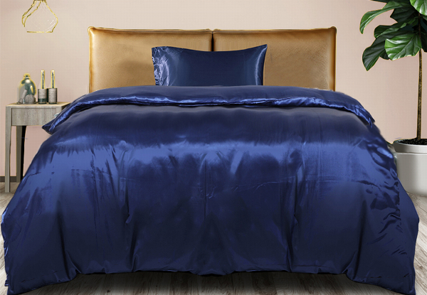 Dreamz Silky Satin Quilt Cover Set - Available in Four Colours & Three Sizes