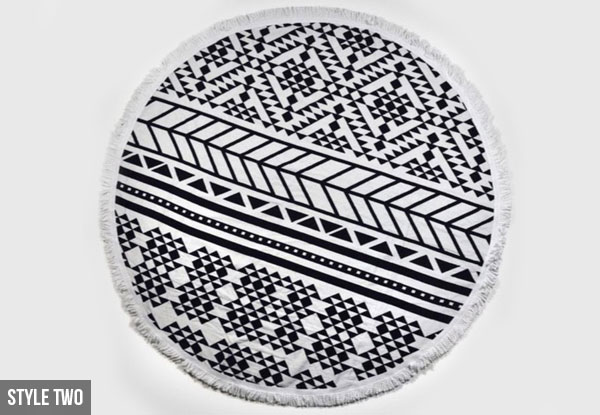 $69 for a Large Round Boho Beach Towel - Three Styles to Choose From