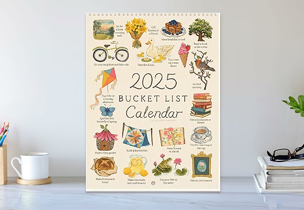 12 Months Bucket List Calendar