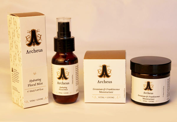 $56 for an Archeus Alembics Gift Pack incl.
Hydrating Floral Mist & Archeus Geranium & Frankincense Moisturiser