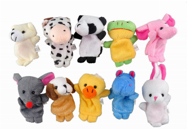10-Pack of Animal Finger Puppets
