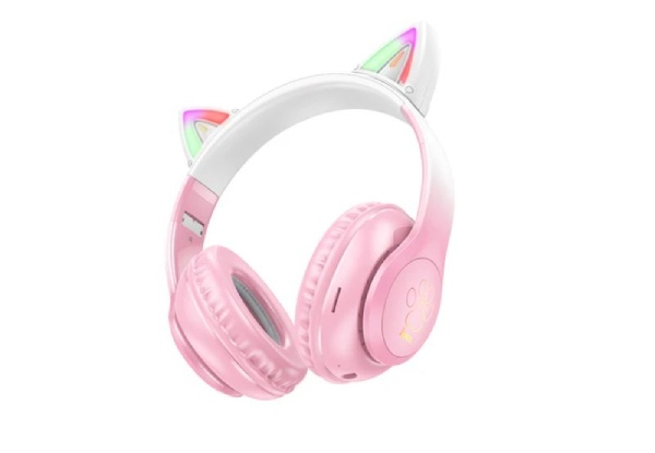 Hoco Bluetooth Cat Ear Headphones with LED Light - Two Colours Available