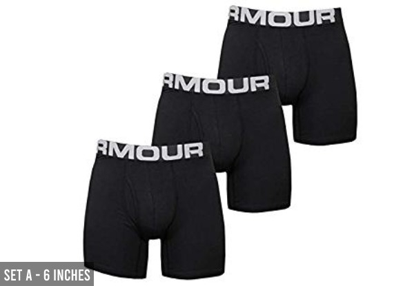 Three-Pack Under Armour Mens Charged Cotton Briefs - Three Sizes, Two Sets Available & Option for 3/6inches