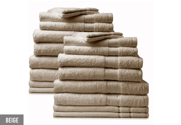 20-Piece Royal Comfort 100% Cotton Regency Towel Set - Five Colours Available
