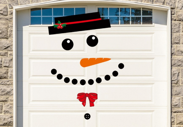 DIY Christmas Garage Door Snowman Decoration