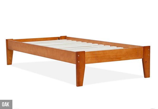 Wooden Slat Bed - Two Colours & Four Sizes Available