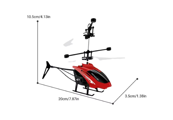 Kid's Hand-Controlled Helicopter with Control - Three Colours Available