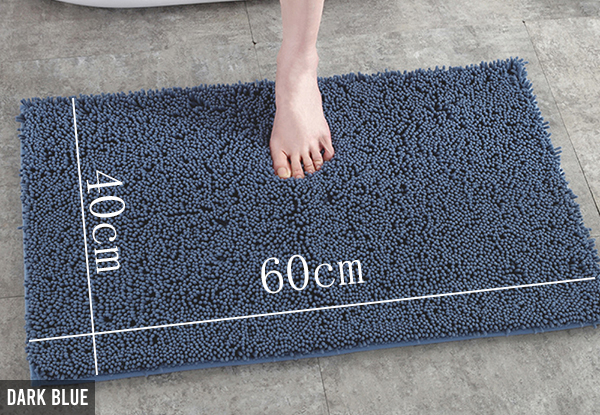 Chenille Absorbent Non-Slip Bathroom Rug - Five Colours Available