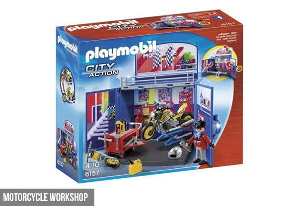 Playmobil Motorcycle Workshop - Option for a Knight's Treasure Room
