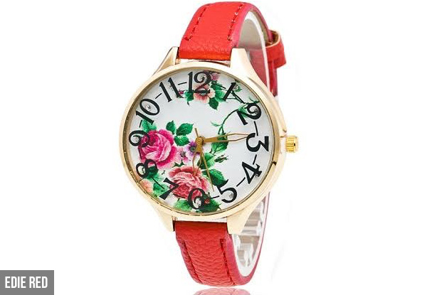 Floral Watch Range - Two Styles Available in Five Colours with Free Delivery