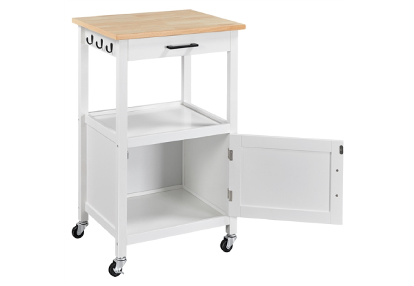 Rolling Kitchen Island Cart Storage - Available in Two Colours