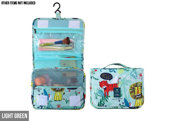 Water-Resistant Hanging Toiletry Bag - Two Colours Available & Option for Two