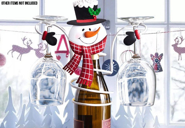 Christmas Wine Bottle & Glasses Holder Range - Three Styles Available & Option for Two-Pack