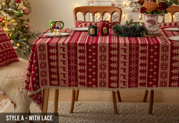 Christmas Rectangle Tablecloth - Available in Four Styles & 13 Sizes