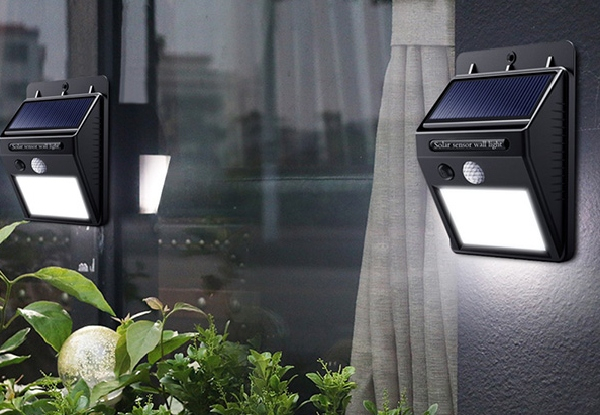 Wall Mounted LED Motion Sensor Solar Light - Option for Two or Eight