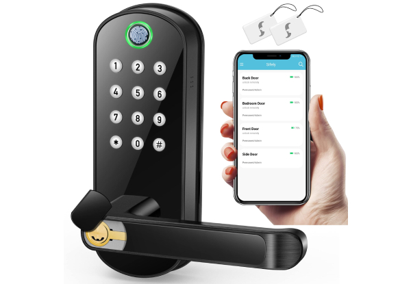 Biometric Door Lock with Keypad - Two Colours Available