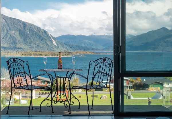 One Night, Four-Star, Lake Brunner West Coast Escape for Two People in a Lake-View Studio Suite incl. Continental Breakfast, Late Check Out & Free Parking - Option for Two or Three Nights Available