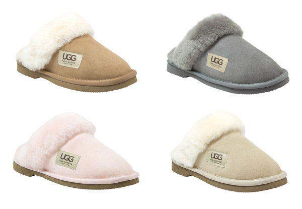 Comfort Me Women’s 'Wombat' Memory Foam Fur Trim UGG Scuffs - Four Colours Available