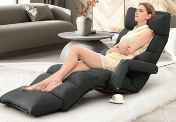 Adjustable Floor Sofa with Arms Pillow Pedal