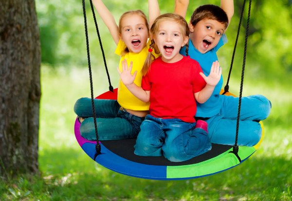 Kids Double-Sided Tree Flying Saucer Swing Set